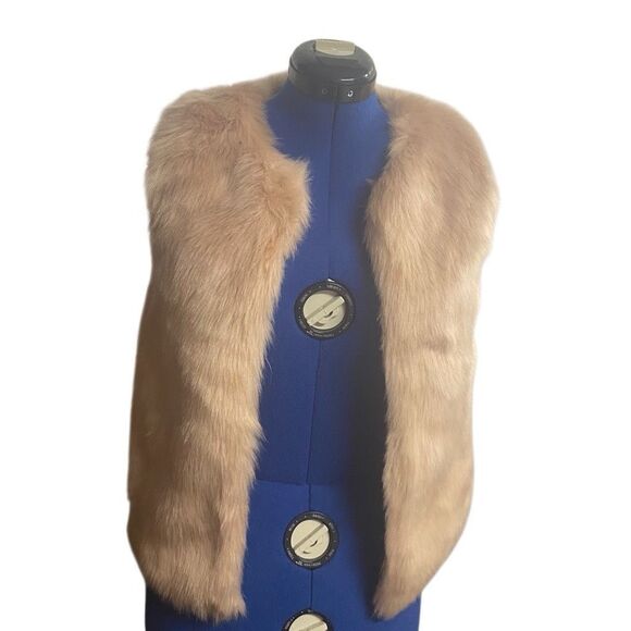 FOREVER 21 Exclusive Women’s Faux Fur Peach Vest Size Small SEE DESCRIPTION - Picture 1 of 6